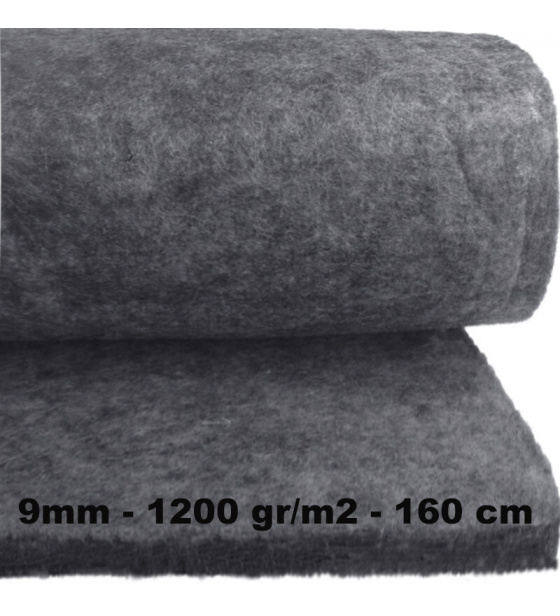 Technický filc 9 mm barva šedá, šířka 160 cm