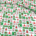 Vánoční látka, metráž 160 cm, vzor červono-zelený