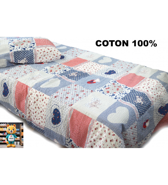 Krepové povlečení na zip, barva Modrá, 140x200 cm  