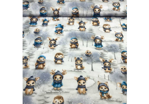 Tkanina bawełniana wzór świąteczny na białym tle Tkanina bawełniana wzór świąteczny na białym tle