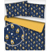 Tkanina bawełniana dla dzieci wzór Rakieta 676 na j.niebieskim tle
