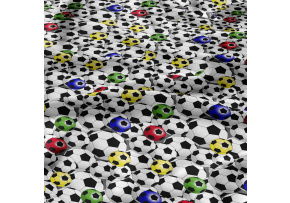 Tkanina bawełniana wzór piłki nożnej na białym tle