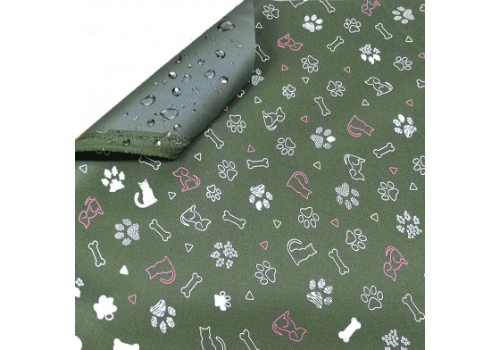 Vodu odpuzující látky kodura vzor DOG 6  barva khaki