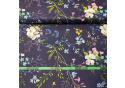 Tkanina bawełniana wzór Kwiaty na Granatowym