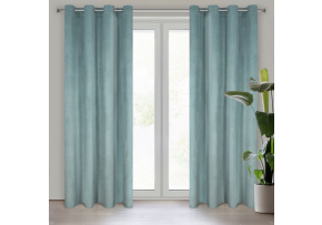 Zasłona welurowa z przelotkami kolor Szałwiowy 140x250cm Zasłona welurowa z przelotkami kolor Szałwiowy 140x250cm