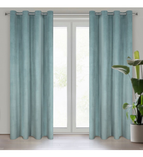 Zasłona welurowa z przelotkami kolor Szałwiowy 140x250cm