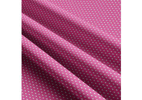Tkanina bawełniana białe groszki 3 mm na amarantowym tle