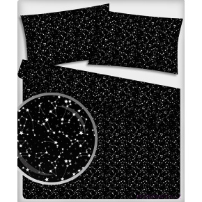 Tkanina bawełniana wzór Galaxy na czarnym tle