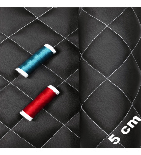 Ekoskóra kolor Czarny pikowana Białą nicią