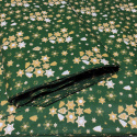 Tissus en coton de Noël au mètre, motif Étoiles de Noël vert, 160 cm