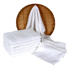 Biały ręcznik frotte Darsi - 50x100 cm