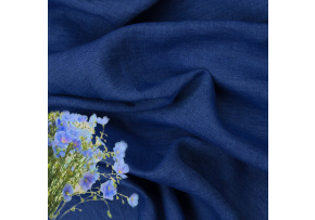 Tkanina lniana naturalna Julia kolor Chabrowy 154 g/m2 6396