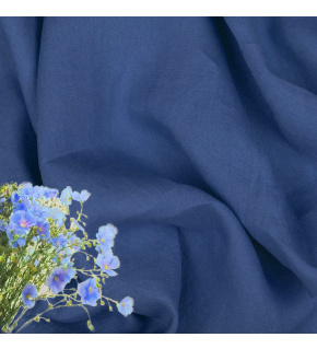 Tkanina lniana naturalna Julia kolor Niebieski 154 g/m2 6354