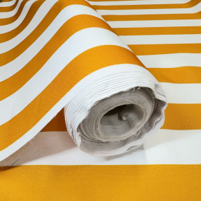 Tkanina zewnętrzna na leżaki i hamaki ogrodowe, kolor biało-żółty, 5 cm