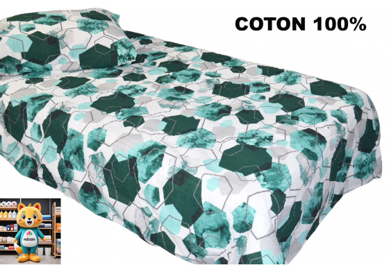 Krepové povlečení na zip, barva Smaragdová, 140x200 cm  