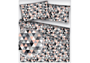 Tkanina bawełniana wzór różowe trójkąty 2 cm Tkanina bawełniana wzór różowe trójkąty 2 cm