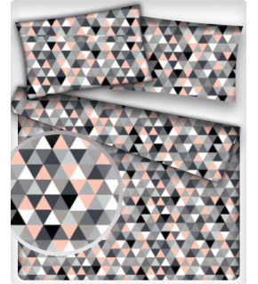 Tkanina bawełniana wzór różowe trójkąty 2 cm