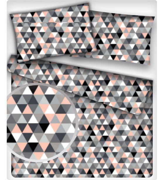 Tkanina bawełniana wzór różowe trójkąty 2 cm