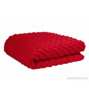 Minky z kropkami kolor Czerwony 