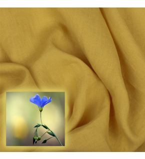 Tkanina lniana naturalna Oskar kolor Musztardowy 230 g/m2