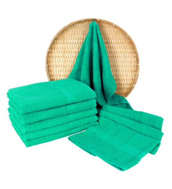 Miętowy ręcznik frotte Darsi - 50x100 cm