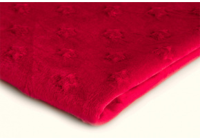 Minky kolor Czerwony ze wzorem gwiazd