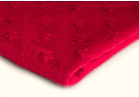 Látky mikroplyš hvězdy MINKY  barva červená 29