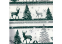 Tissus en coton de Noël au mètre, 160 cm motif Scandinavie Vert