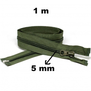 Zamek spiralny kolor Khaki, 5 mm (100 cm)