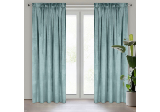 Jednobarevné Závěs s řasící páskou MENTOL 140x250 cm