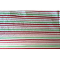 Tkanina bawełniana wzór zielono-czerwono-różowo-białe paski