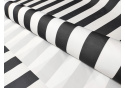 Tissu imperméable PREMIUM motif rayures graphites blanches
