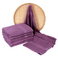 Fioletowy ręcznik frotte Darsi - 50x100 cm