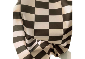 Tkanina zewnętrzna na leżaki i hamaki ogrodowe, kolor Beżowo-Brązowa Szachownica, 5x10 cm Tkanina zewnętrzna na leżaki i hamaki ogrodowe, kolor Beżowo-Brązowa Szachownica, 5x10 cm