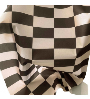 Tkanina zewnętrzna na leżaki i hamaki ogrodowe, kolor Beżowo-Brązowa Szachownica, 5x10 cm Tkanina zewnętrzna na leżaki i hamaki ogrodowe, kolor Beżowo-Brązowa Szachownica, 5x10 cm