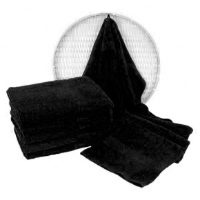 Czarny ręcznik frotte Darsi - 50x100 cm