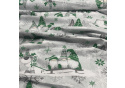 Christmas cotton fabric, by the meter, width 160 cm, Green Elves on Gray