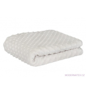 Minky z kropkami kolor Biały