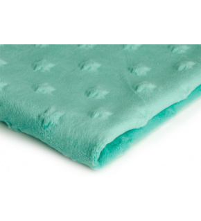 Minky kolor Mentolowy ze wzorem gwiazd