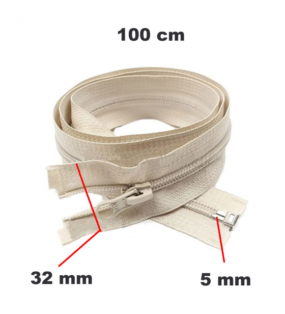 Zamek spiralny Beżowy 5 mm (100 cm)