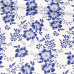 Tkanina bawełniana wzór niebieskie kwiaty na białym tle