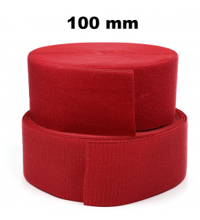 Taśma rzep (komplet) - Czerwona 100 mm x 25 m