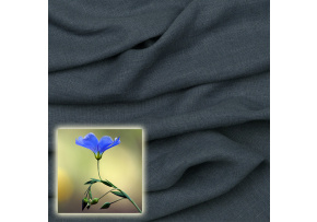 Tkanina lniana naturalna Oskar kolor Granatowy 265 gr 