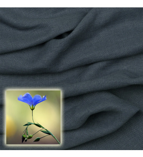 Tkanina lniana naturalna Oskar kolor Granatowy 265 gr 