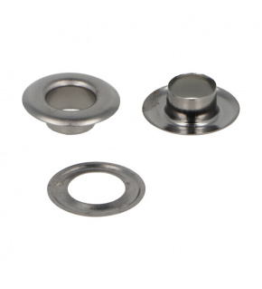 Oczko metalowe z podkładką 10 mm, Chrom 10 szt