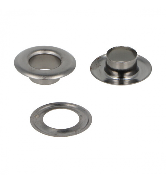 Oczko metalowe z podkładką 10 mm, Chrom 10 szt
