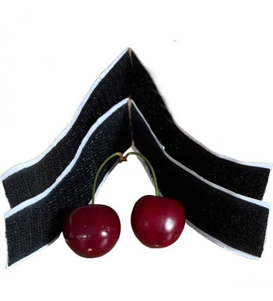 Taśma rzep z klejem (komplet) - Czarna 2x20 cm, szerokość 25 mm