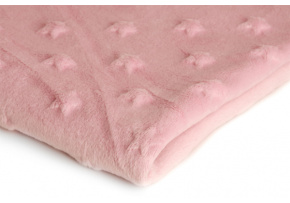 Minky kolor Różowy ze wzorem gwiazd