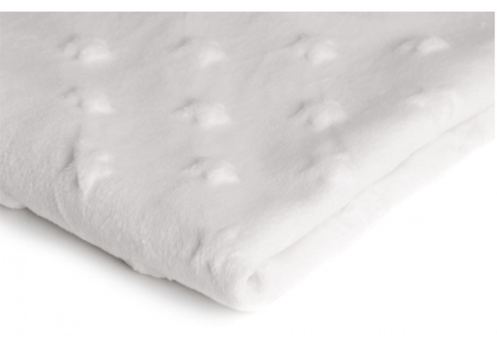 Látky mikroplyš hvězdy MINKY  barva bílá 01