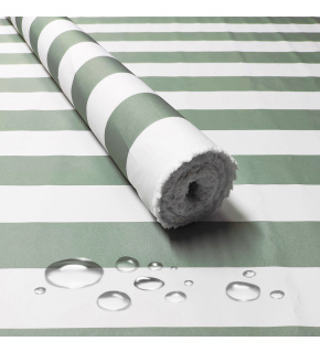 Tkanina Wodoodporna Premium wzór Paski szaro zielone